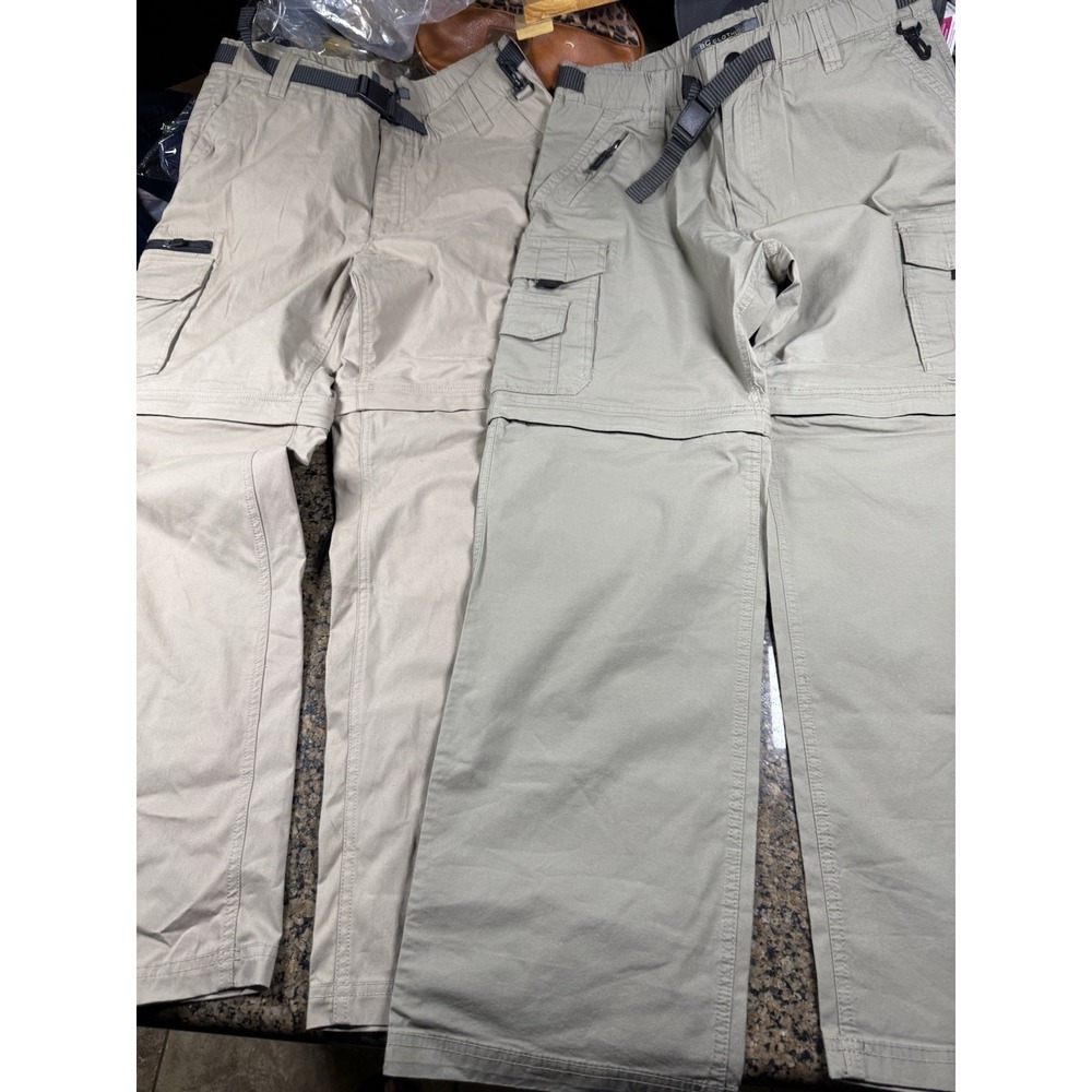 BC Clothing Men's M Convertible Cargo Pants Tan Set Of 2 One nwt 30x30